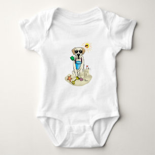 Summer Beach Yellow Labour Retriever Romper