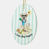 Summer Beach Yellow Labrador Retriever - Cute dog Keramisch Ornament (Links)
