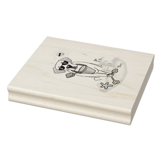 Summer Beach Yellow Labrador Retriever - Cute dog Rubberstempel (Stempel)