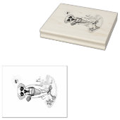 Summer Beach Yellow Labrador Retriever - Cute dog Rubberstempel (Gestempeld)