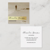 Summer Beach Zand Gouden Folie Vierkante Visitekaartje (Voorkant / Achterkant)