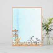 Summer Beachside Bicycle Letter Unlining Paper (Staand voorkant)