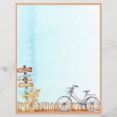Summer Beachside Bicycle Letter Unlining Paper (Voorkant)