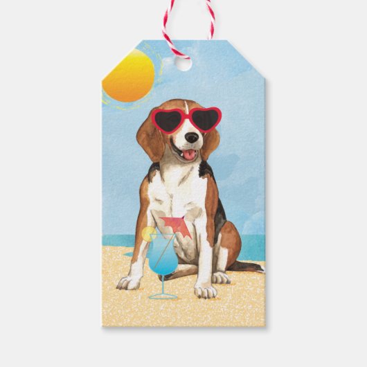 Summer Beagle Cadeaulabel (Voorkant)