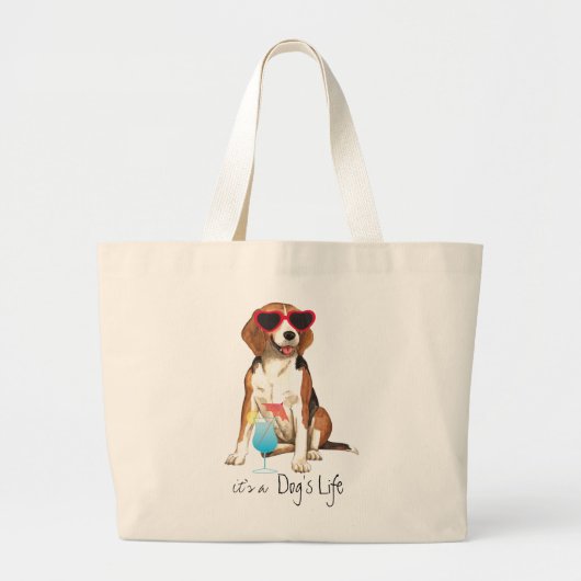 Summer Beagle Grote Tote Bag (Voorkant)