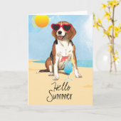 Summer Beagle Kaart (Gele Bloem)