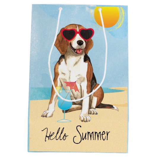 Summer Beagle Medium Cadeauzakje (Achterkant)