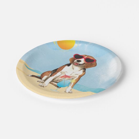 Summer Beagle Papieren Bordje (Gekanteld)