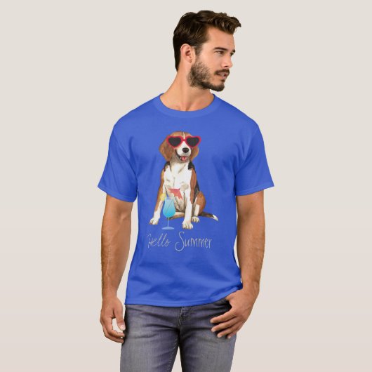 Summer Beagle T-shirt (Voorkant volledig)