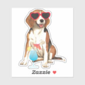 Summer Beagle Vinyl Sticker (Vel)