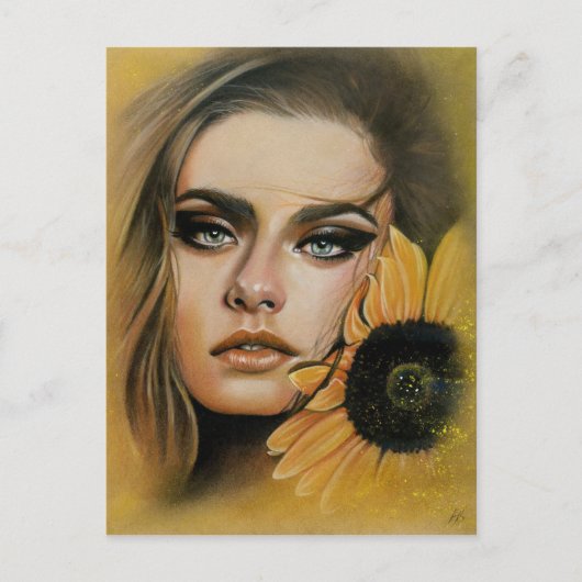 Summer Beauty portret briefkaart (Voorkant)