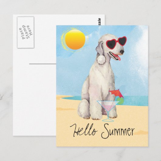 Summer Bedlington Terrier Briefkaart (Voorkant / Achterkant)