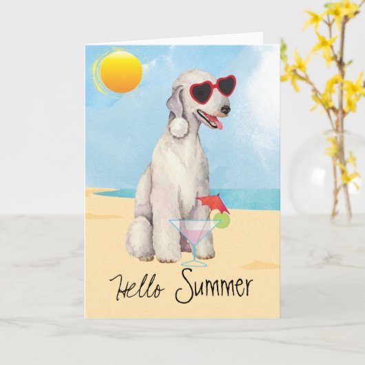Summer Bedlington Terrier Kaart (Gele Bloem)