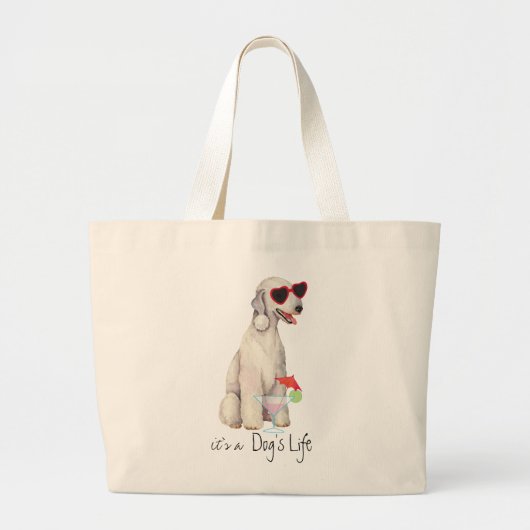 Summer Bedlington Terrier Large Canvas tas (Voorkant)