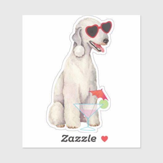Summer Bedlington Terrier Vinyl Sticker (Vel)