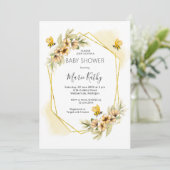 Summer Bee Baby shower Invitation Kaart (Staand voorkant)
