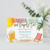 Summer Beer Baby shower Invitation Kaart (Staand voorkant)