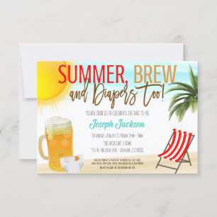 Summer Beer Baby shower Invitation Kaart