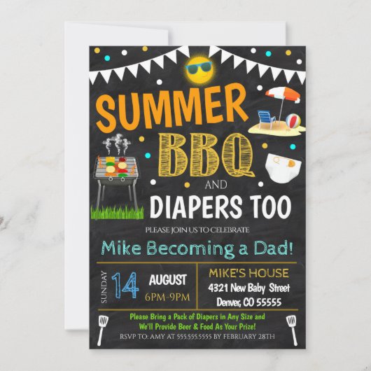 Summer Beer Baby shower Invitation Kaart (Voorkant)