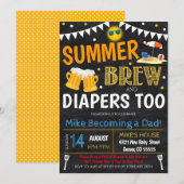Summer Beer Baby shower Invitation Kaart (Voorkant / Achterkant)