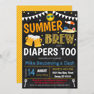 Summer Beer Baby shower Invitation Kaart