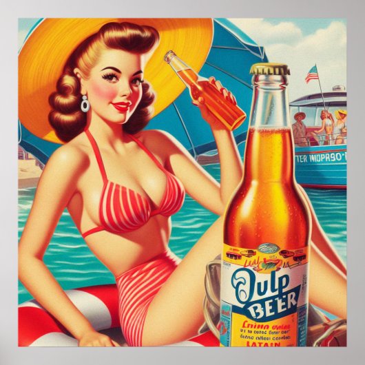Summer Beer Pin-up Poster (Voorkant)