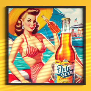 Summer Beer Pin-up Poster