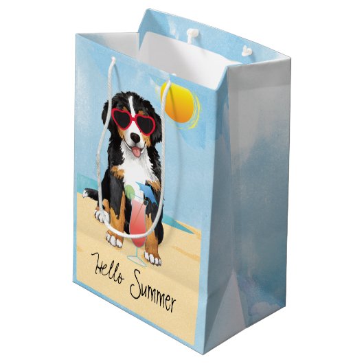 Summer Bernese Mountain Dog Medium Cadeauzakje (Achterkant Gekanteld)