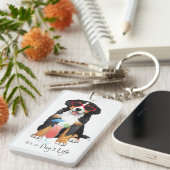 Summer Bernese Mountain Dog Sleutelhanger (Voorkant Rechts)