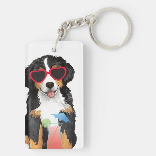 Summer Bernese Mountain Dog Sleutelhanger (achterkant)