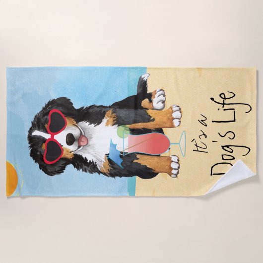 Summer Bernese Mountain Dog Strandlaken (Voorkant)