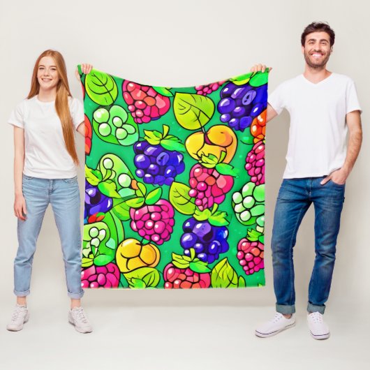 Summer Berry Delight Fleece Deken (In situ)