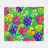 Summer Berry Delight Fleece Deken (Voorkant (Horizontaal))