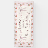 Summer Berry Eerste Verjaardag Welkom Spandoek (Verticaal)