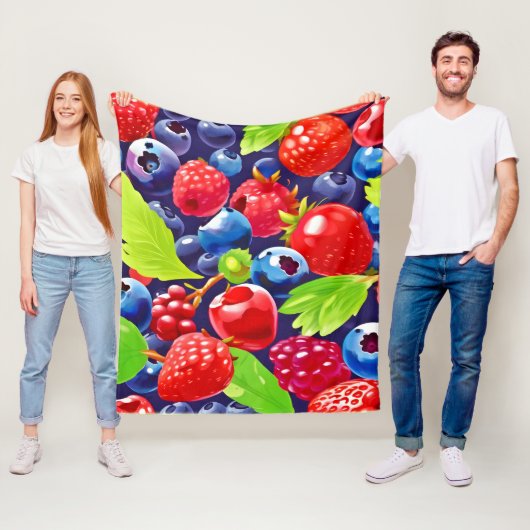 Summer Berry Medley Fleece Deken (In situ)