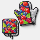 Summer Berry Medley Ovenwant & Pannenlap Set (Voorkant / Achterkant)