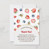 Summer Berry Sweet Baby shower Waterverf Bedankkaart (Voorkant)
