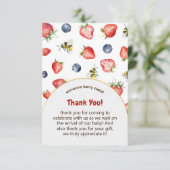 Summer Berry Sweet Baby shower Waterverf Bedankkaart (Staand voorkant)