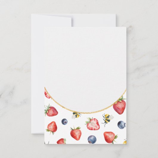 Summer Berry Sweet Baby shower Waterverf Bedankkaart (Achterkant)