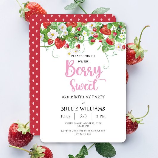 Summer Berry Sweet Birthday Party Kaart