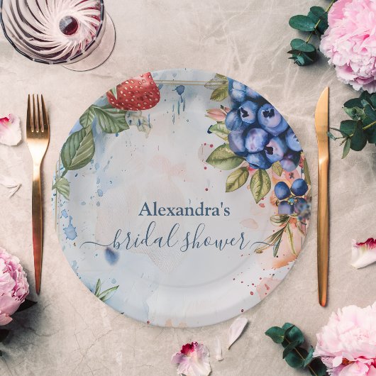 Summer Berry Sweet Strawberry Vrijgezellenfeest Papieren Bordje