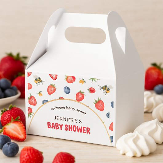 Summer Berry Sweet Waterverf Baby shower Bedankdoosjes