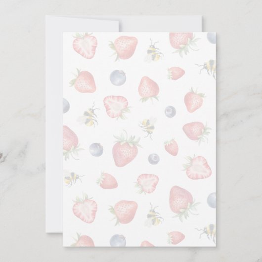 Summer Berry Sweet Waterverf Baby shower Kaart (Achterkant)