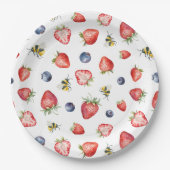 Summer Berry Sweet Waterverf Baby shower Papieren Bordje (Voorkant)