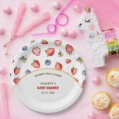 Summer Berry Sweet Waterverf Baby shower Papieren Bordje (Feest)