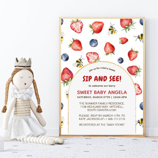 Summer Berry Sweet Waterverf Sip en See Kaart