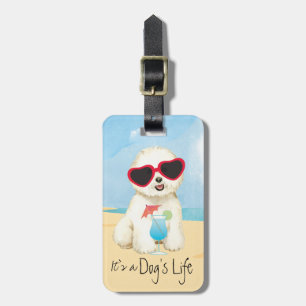 Summer Bichon Frise Bagagelabel