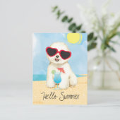 Summer Bichon Frise Briefkaart (Staand voorkant)