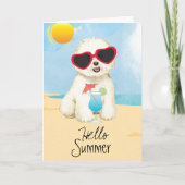 Summer Bichon Frise Kaart (Voorkant)
