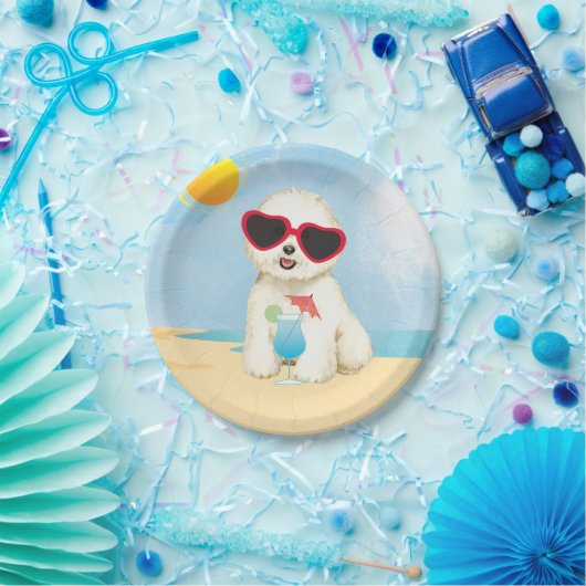 Summer Bichon Frise Papieren Bordje (Feest)